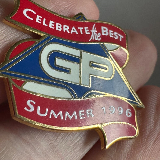 Georgia Pacific GP Celebrate the Best Summer 1996 Pin – Red Blue White Ribbon