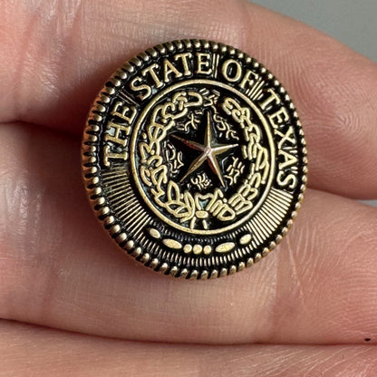 Vintage Great Seal State of Texas Gold Tone Lapel Pin Tie Tack TX