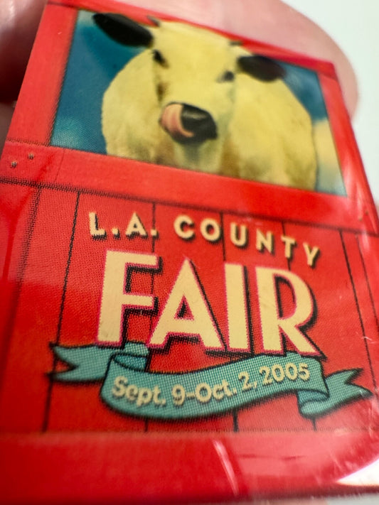 Vintage 2005 Los Angeles L.A. County Fair Barn Door Cow Lapel Pin
