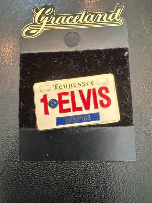 1 Elvis Memphis License Plate Graceland Lapel Pin On Original Card