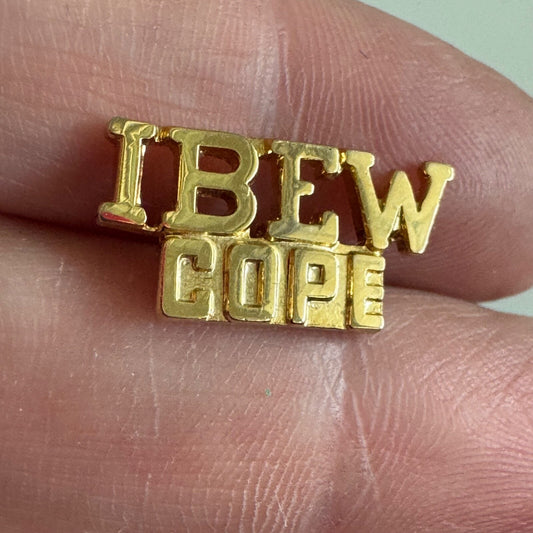 IBEW COPE Gold Tone Lapel Pin Tie Tack Union