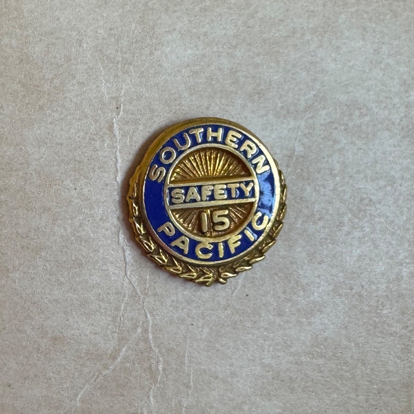 Vintage Southern Pacific 15-Year Safety Award Pin 1/20 10k GF Tie Tack