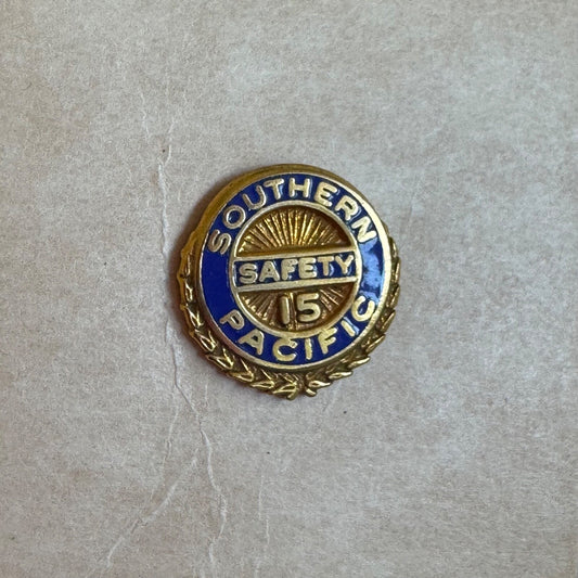 Vintage Southern Pacific 15-Year Safety Award Pin 1/20 10k GF Tie Tack