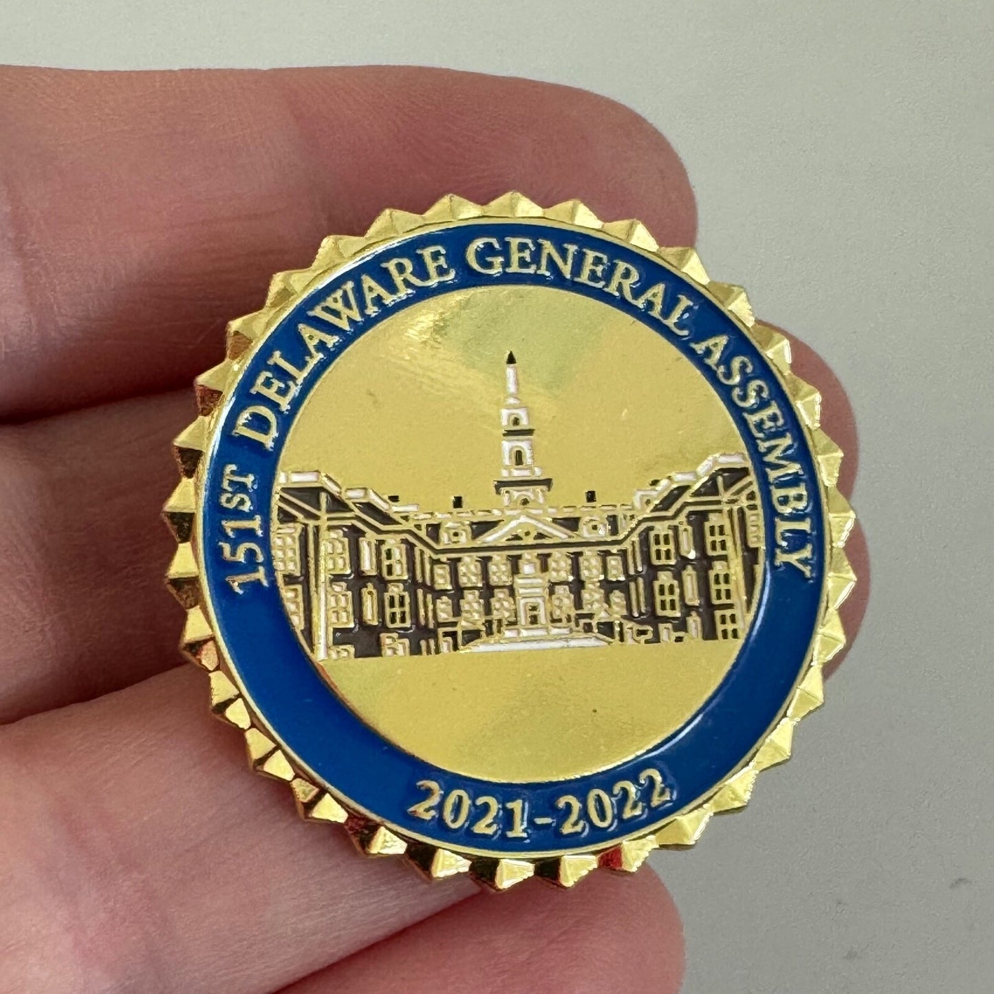 151st Delaware General Assembly Gold Tone Lapel Pin Badge 2021-2022