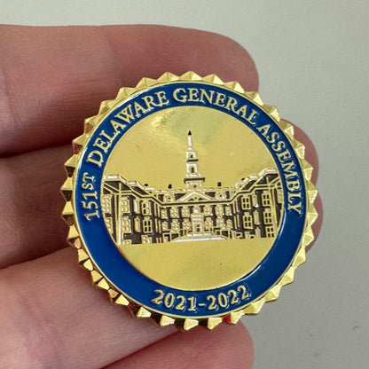 151st Delaware General Assembly Gold Tone Lapel Pin Badge 2021-2022
