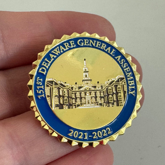 151st Delaware General Assembly Gold Tone Lapel Pin Badge 2021-2022