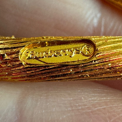 Burberrys Gold and Silver Tone Twisted Knot Brooch Mixed Metal Burberry
