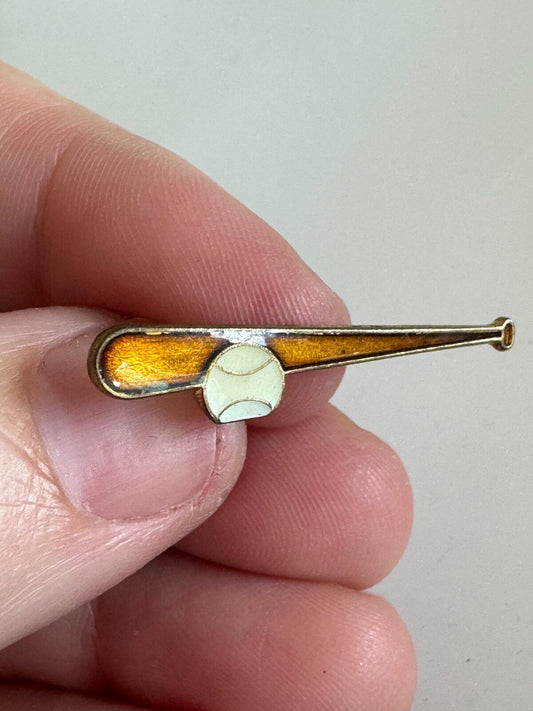 Vintage Baseball and Baseball Bat Lapel Pin