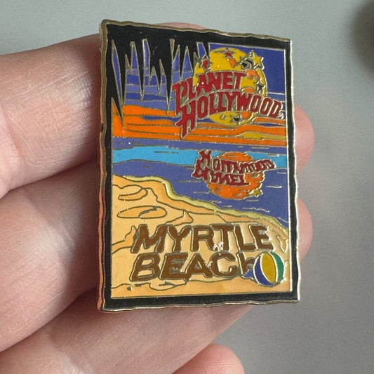 Planet Hollywood Myrtle Beach Sunset Pin – Retro Beach Scene Souvenir
