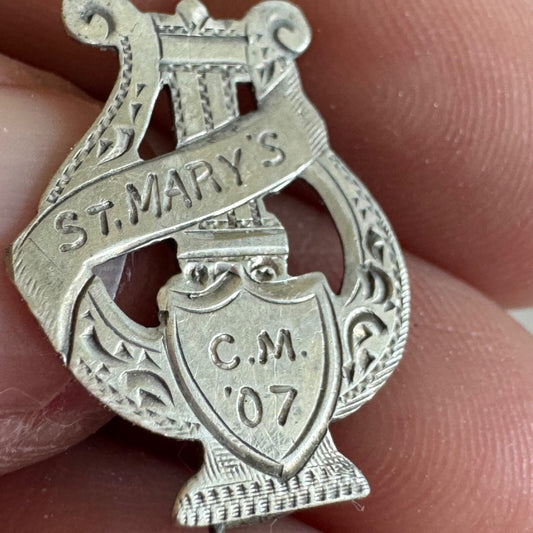 Antique St. Mary's College of Maryland 1907 Lapel Pin