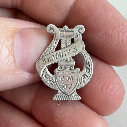 Antique St. Mary's College of Maryland 1907 Lapel Pin