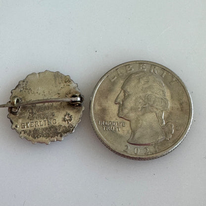 Antique Sterling Silver Canadian Provincial Flag Lapel Pin 