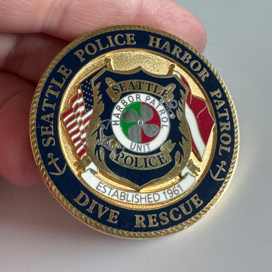 Seattle Police Harbor Patrol Dive Rescue Challenge Coin