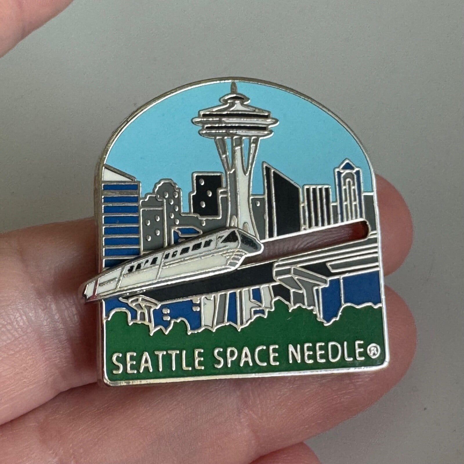 Seattle Space Needle Monorail Articulated Lapel Pin – Seattle, Washington, USA