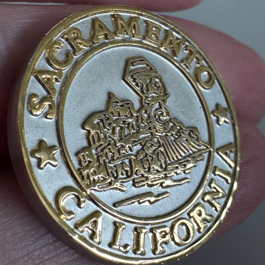 Sacramento California Train Souvenir Lapel Pin – Sacramento, CA, USA Railroad