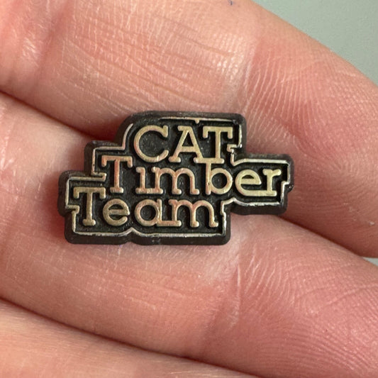 Vintage CAT Timber Team Caterpillar Lapel Pin Plastic