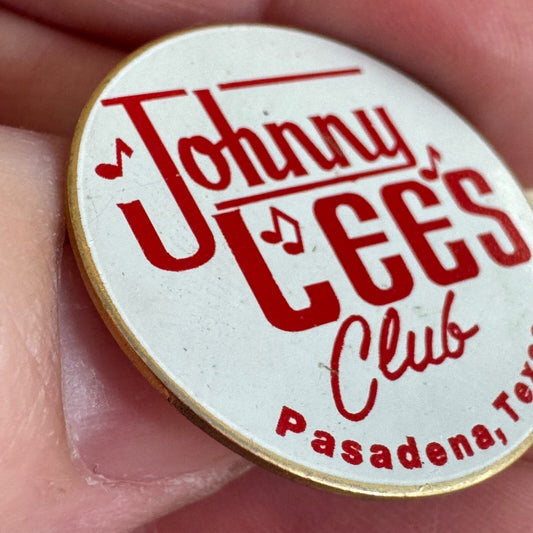 NICE RARE VINTAGE JOHNNY LEES CLUB MICKEY GILLYS PASADENA TEXAS PIN URBAN COWBOY