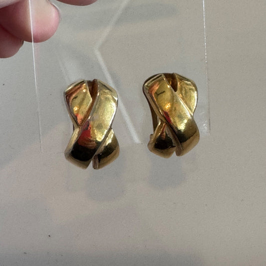 Vintage Christian Dior Gold Tone Clip On Earrings X AS IS