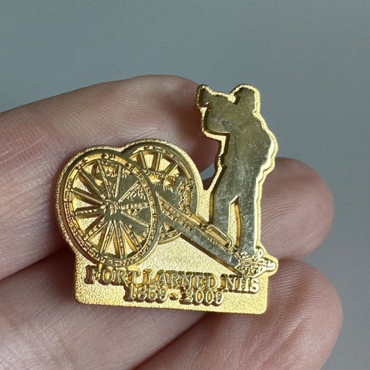 Fort Larned NHS Pin 1859–2009 150 Years Cannon Bugler Gold Santa Fe Trail RARE