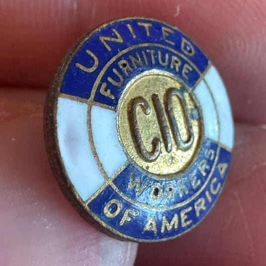Vtg United Furniture Workers of America CIO Screw Back Lapel Pin Union Tie Tack