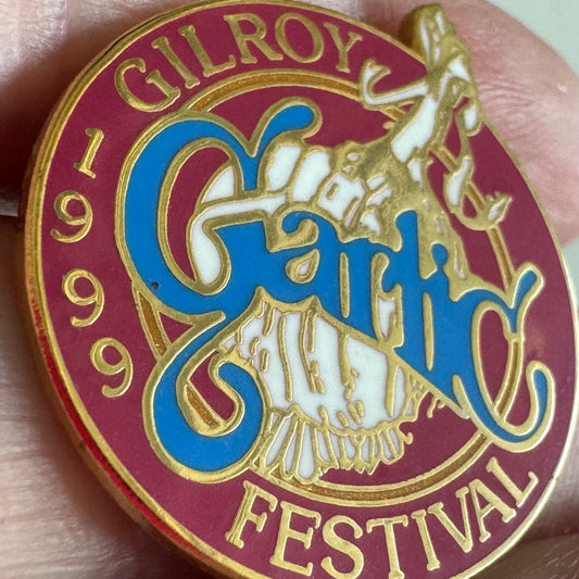 Vintage 1999 Gilroy Garlic Festival Souvenir Lapel Pin California