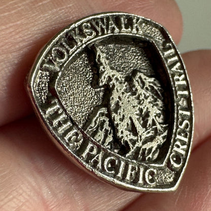 Vintage The Pacific Crest Trail Volkswalk Logo Lapel Pin Pewter Look
