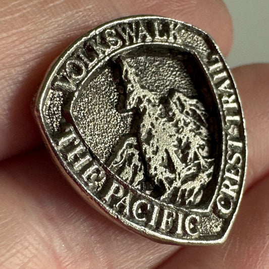 Vintage The Pacific Crest Trail Volkswalk Logo Lapel Pin Pewter Look