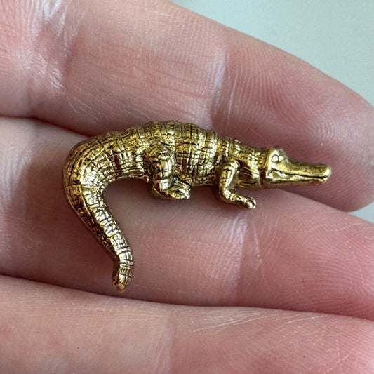 Vintage University of Florida Gator Gold Tone Alligator Gators Pin Tie Tack
