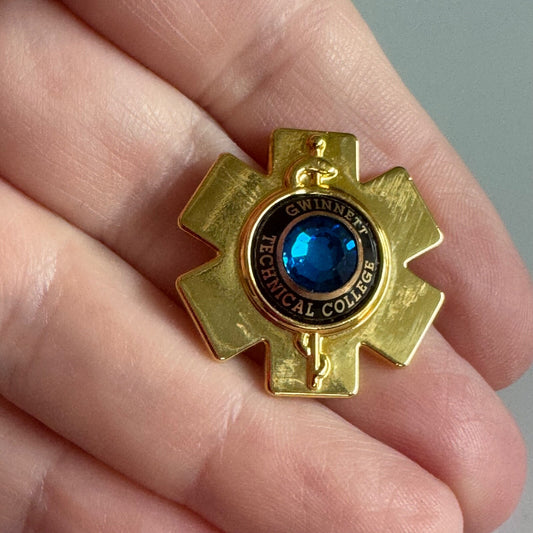 Gwinnett Technical College EMS EMT Gold Tone Pin RARE