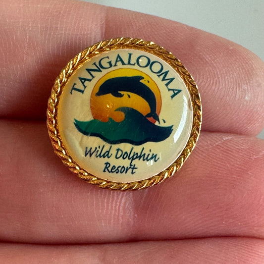 Vintage Tangalooma Wild Dolphin Resort Australia Enamel Souvenir Pin