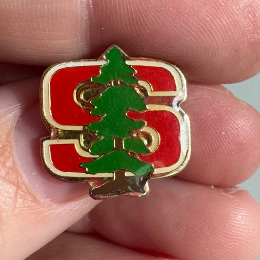 Vintage Standford University Cardinal Tree Logo lapel Pin 