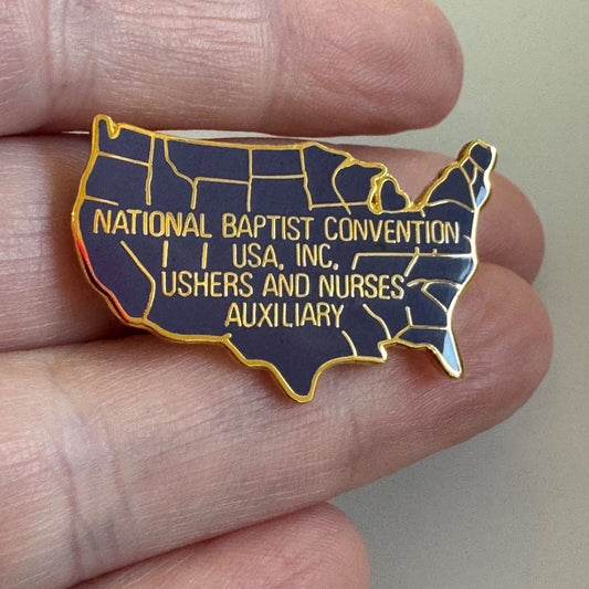 National Baptist Convention Ushers & Nurses Auxiliary USA Map Pin RARE