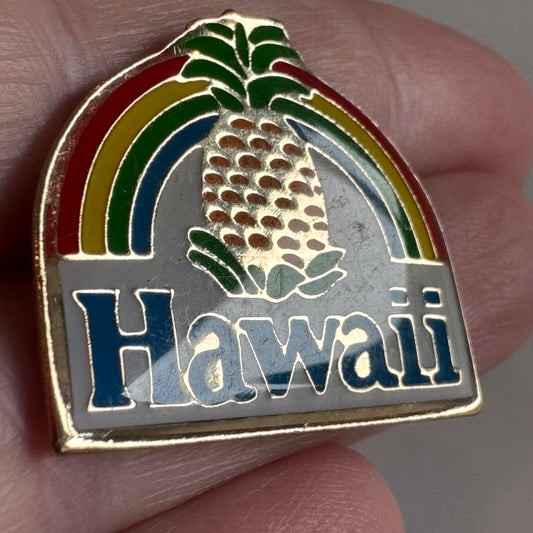 Vintage Hawaii Rainbow Pineapple Souvenir Tourist Lapel Pin