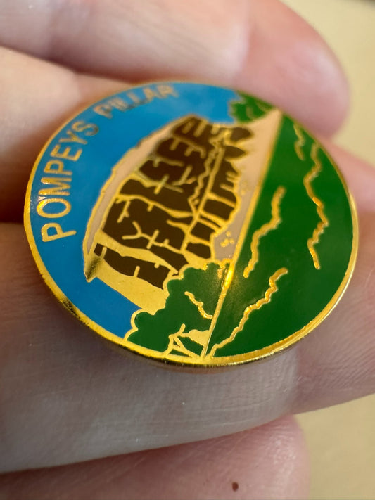 Vintage Pompeys Pillar Enamel Lapel Pin Montana Yellowstone
