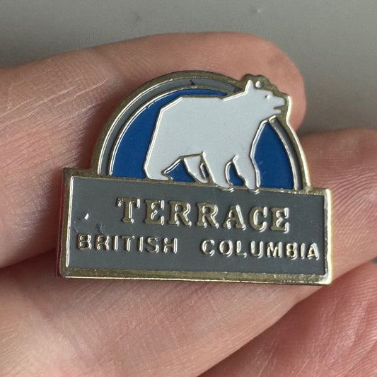 Terrace British Columbia Polar Bear Pin – Canadian Travel Souvenir Lapel Pin