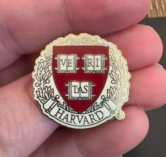 Harvard University Crest Lapel Pin Crimson