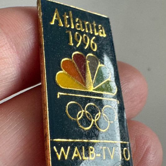 Vintage Atlanta 1996 WALB-TV 10 Albany Georgia Olympic Rings NBC Lapel Pin