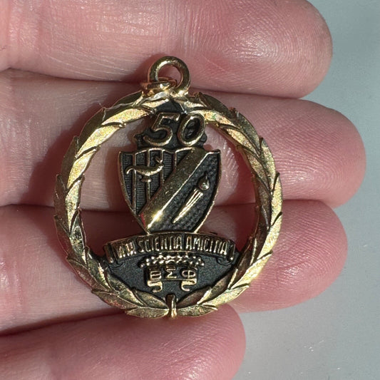 Vintage Beta Sigma Phi 50 Year Golden Anniversary Charm Pendant 1981 50th