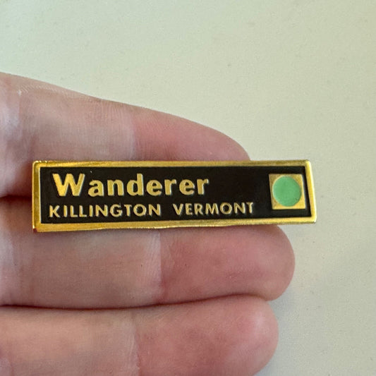 Vintage Wanderer Killington Vermont Ski Skiing Lapel Pin Beginner Sign