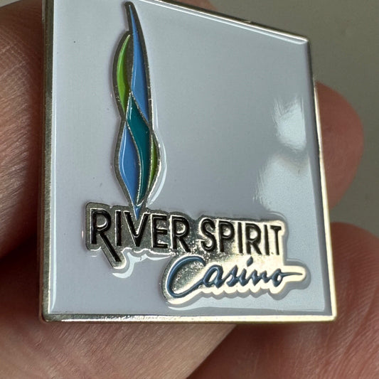 River Spirit Casino Enamel Logo Square Promo Lapel Pin Tulsa Oklahoma