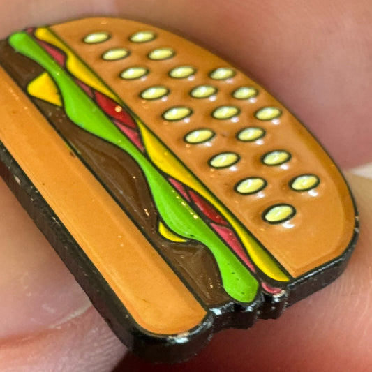 Enamel Cheeseburger Lapel Pin Wade