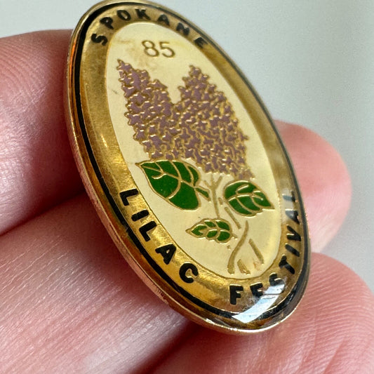 Vintage Spokane Lilac Festival 1985 Souvenir Pin Washington