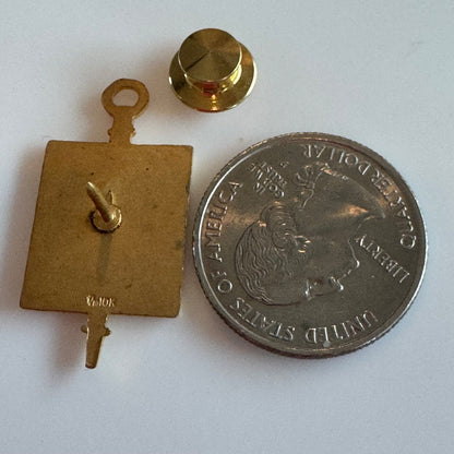 Vtg Lambda Alpha Anthropology Honor Society 1/10 10k Gold Fill Lapel Pin Key Fob