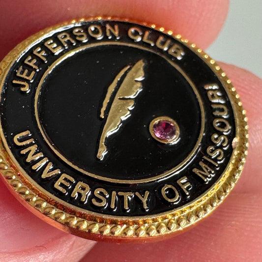 University of Missouri Mizzou Jefferson Club Donor Lapel Pin Purple Stone Tigers