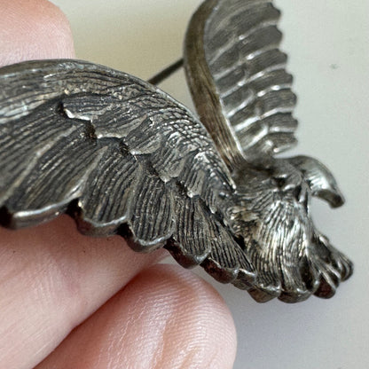 Dramatic Bald Eagle In Flight Brooch - Large