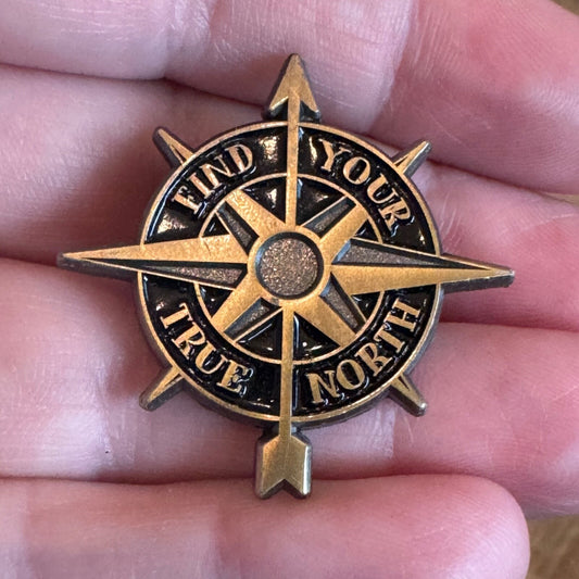 Find Your True North Compass Lapel Pin 