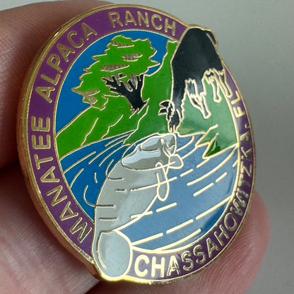 Manatee Alpaca Ranch Chassahowitzka FL Animal Enamel Pin Rare