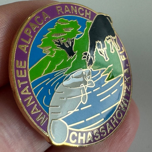 Manatee Alpaca Ranch Chassahowitzka FL Animal Enamel Pin Rare