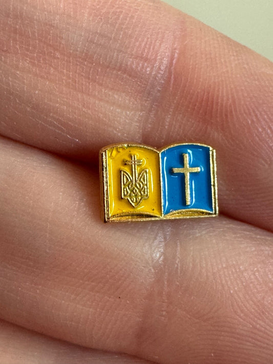 Ukrainian Orthodox Enamel Pin Ukraine Flag Colors Tie Tack