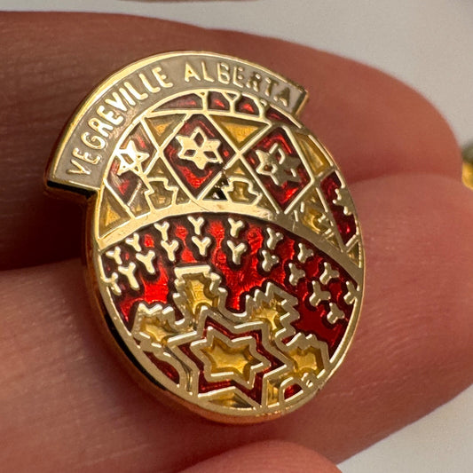 Vtg Vegreville Alberta Pysanka Egg Lapel Pin Canada Paul Maxym Pysanky